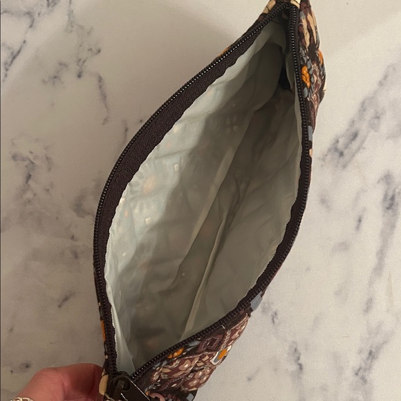 Vera Bradley Brown Floral Quilted Pencil Case - Picture 3 of 6